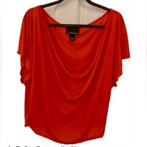 NWOT Cynthia Rowley red/orange draped neck top.